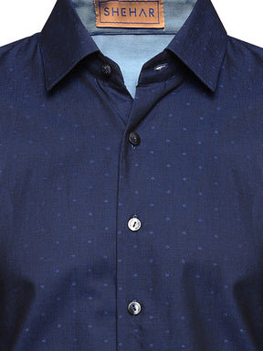 PRINTED BLUE COTTON SHIRT