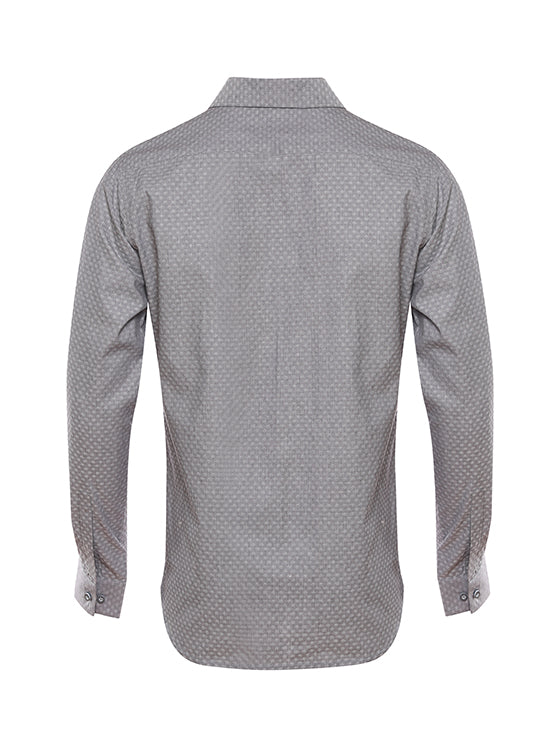 GREY TEXTURED COTTON SHIRT