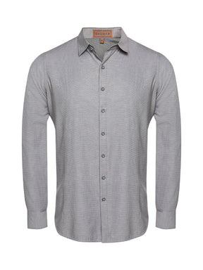 GREY TEXTURED COTTON SHIRT