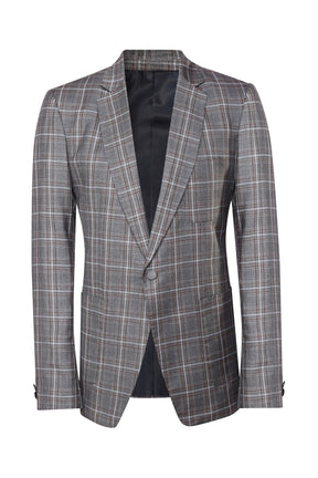 Grey Check Jacket in terry wool