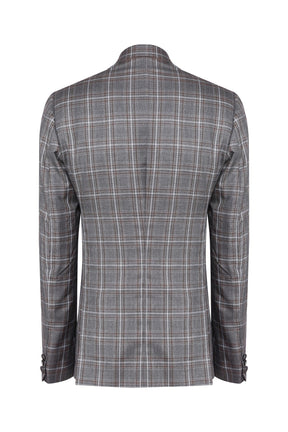 Grey Check Jacket in terry wool