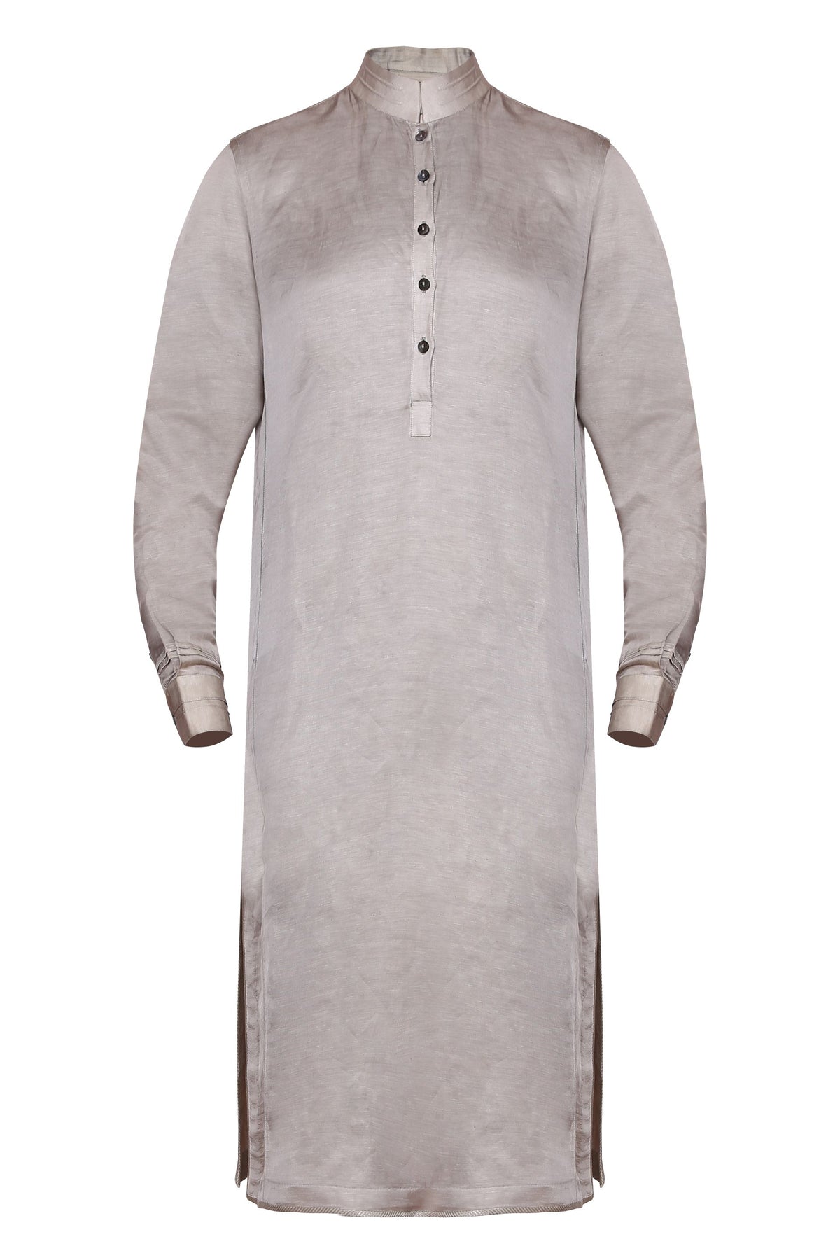 GREY CLASSIC LINEN SATIN KURTA