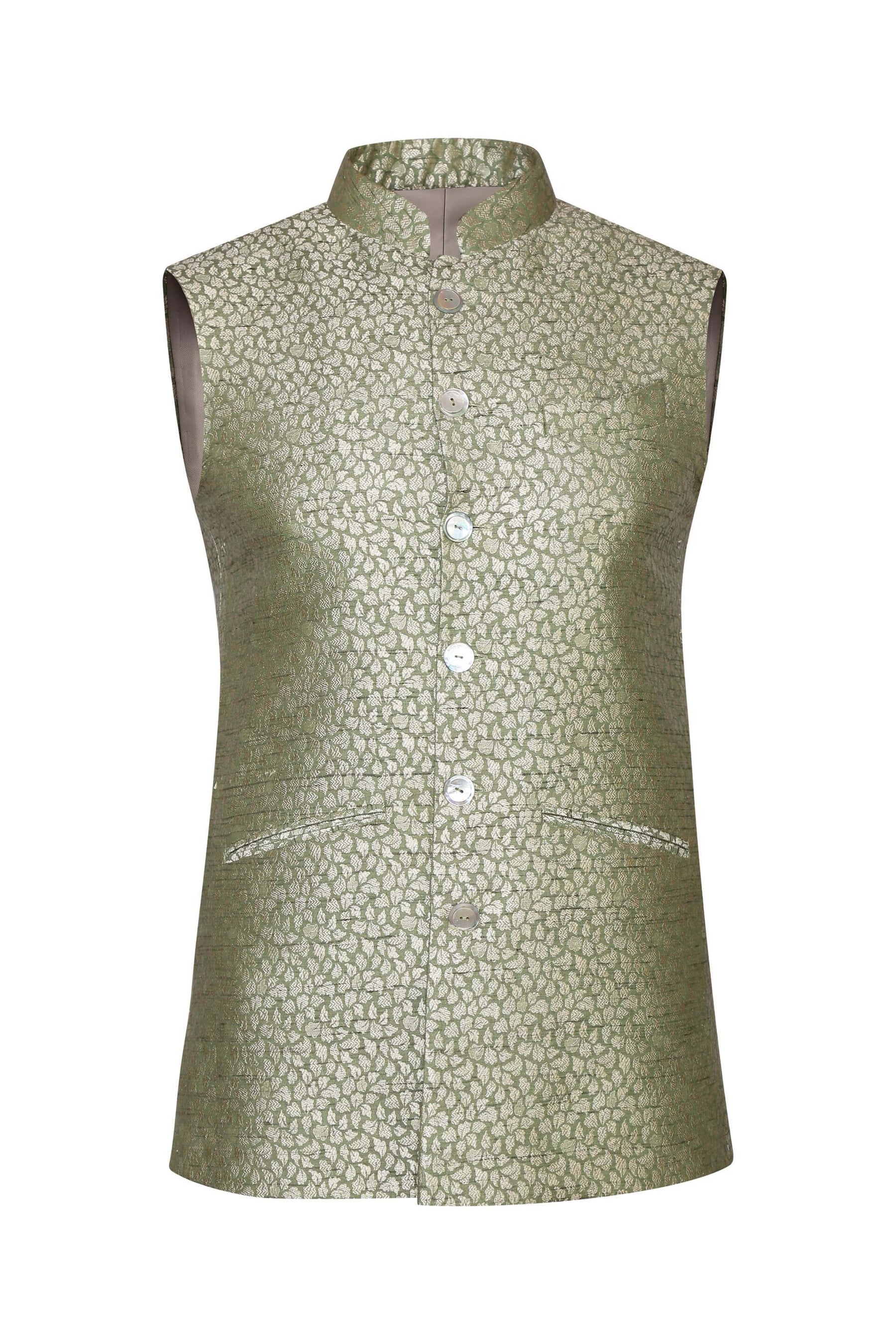 JADE BROCADE NEHRU JACKET