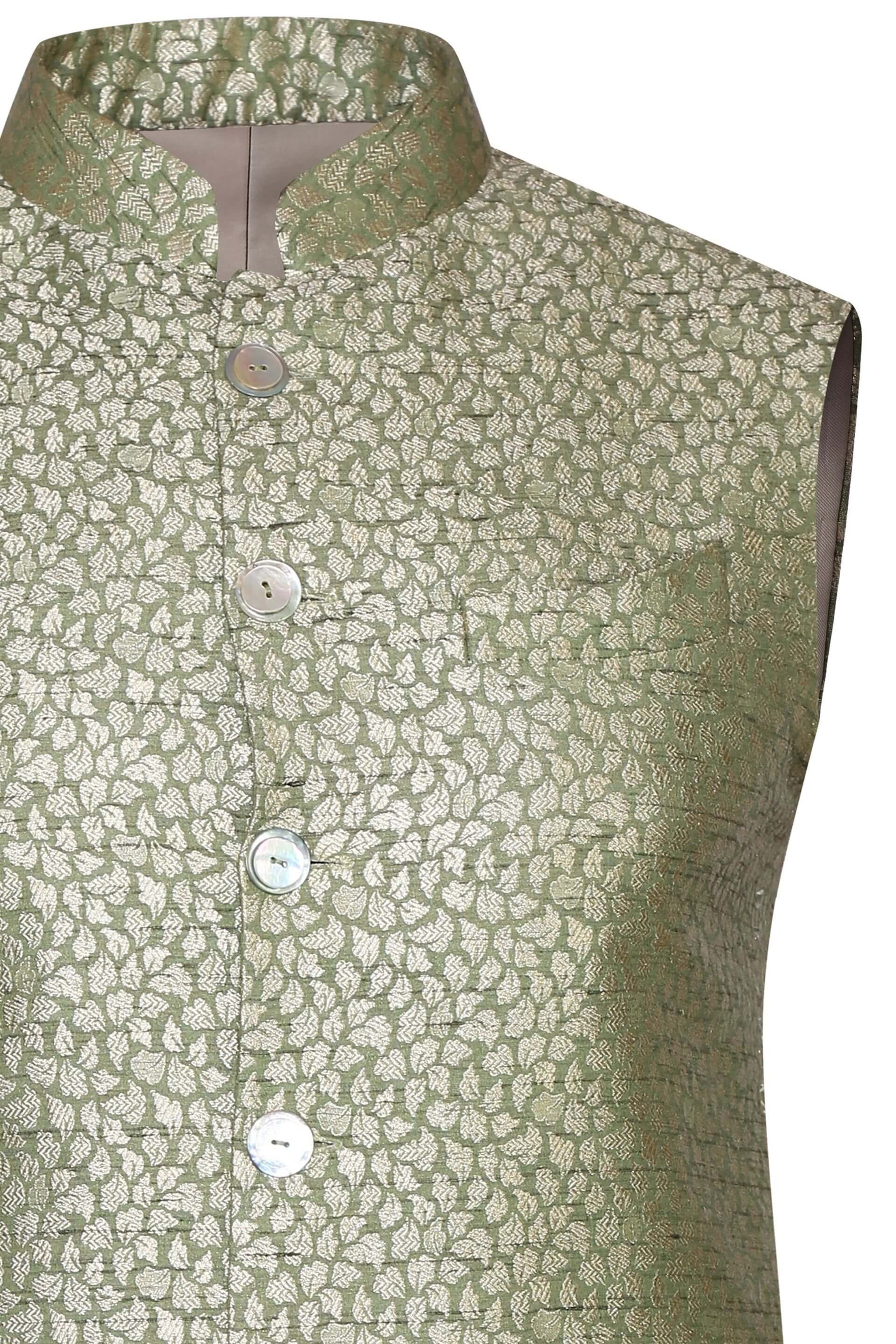 JADE BROCADE NEHRU JACKET