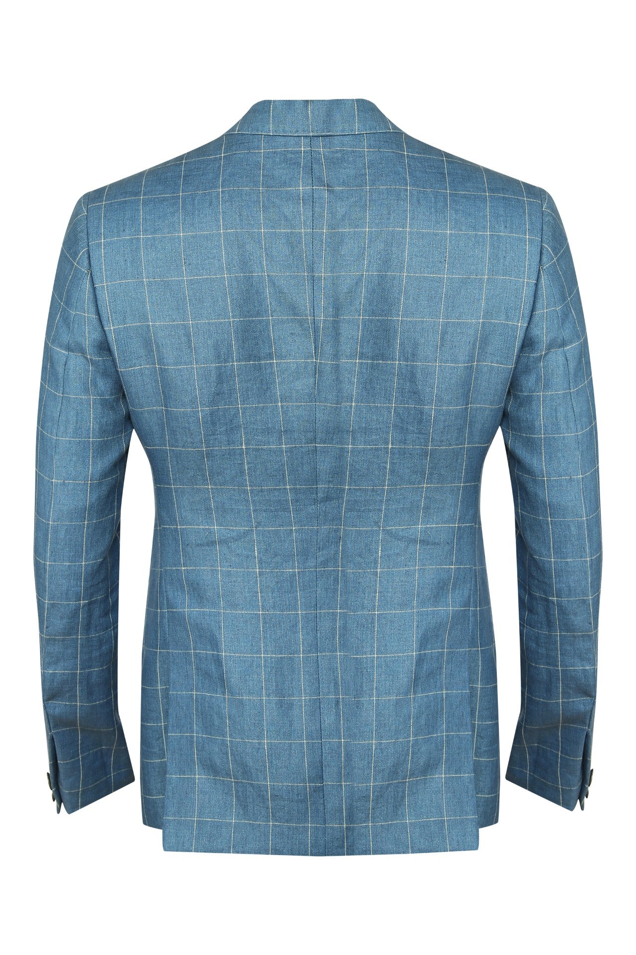 Tranquil blue checkered linen jacket