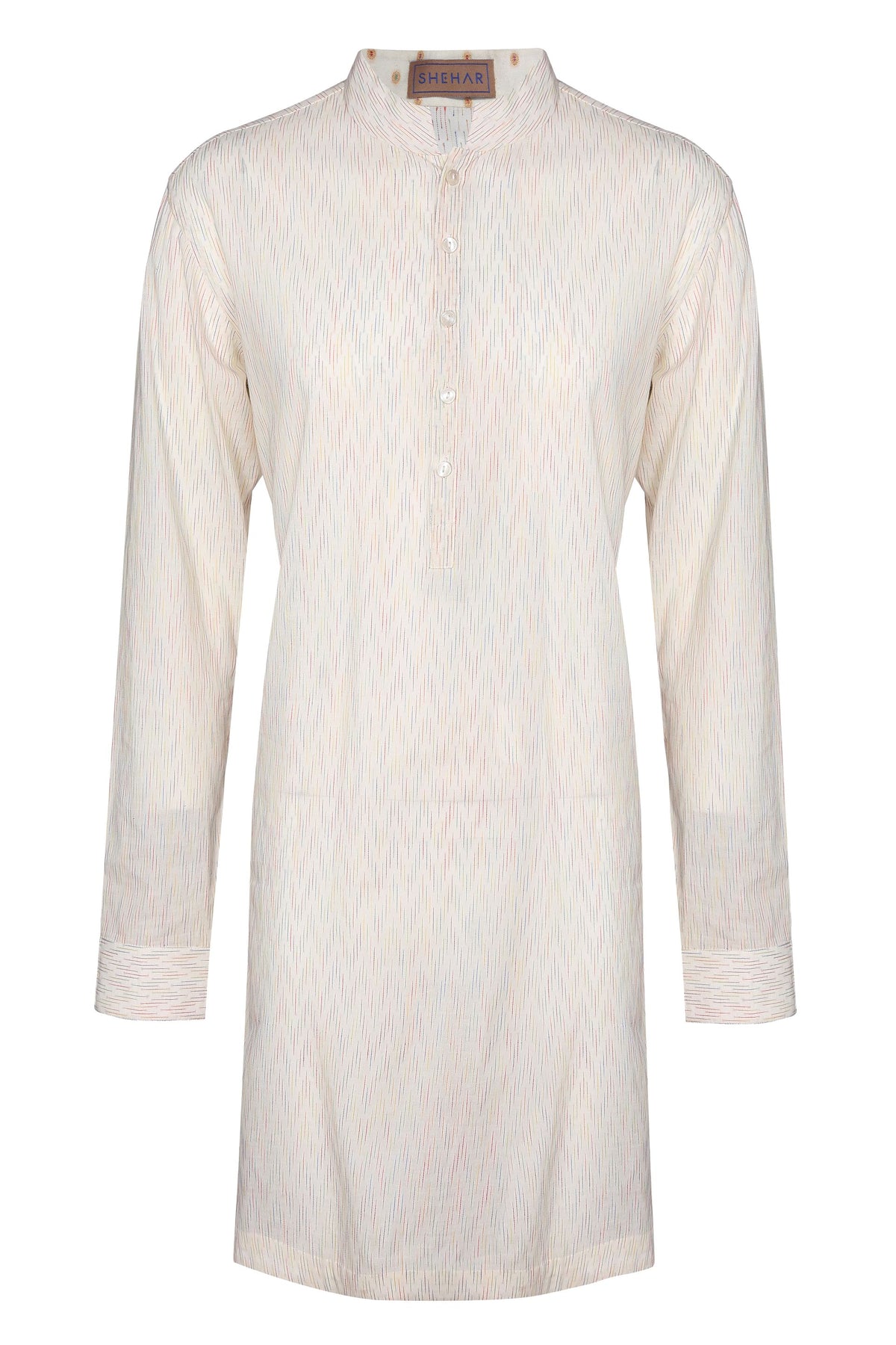 COTTON MULTICOLOR SLUB WEAVING CLASSIC IVORY KURTA