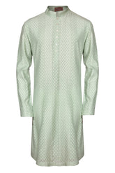 MINT GREEN CLASSIC CHANDERI JACQUARD KURTA