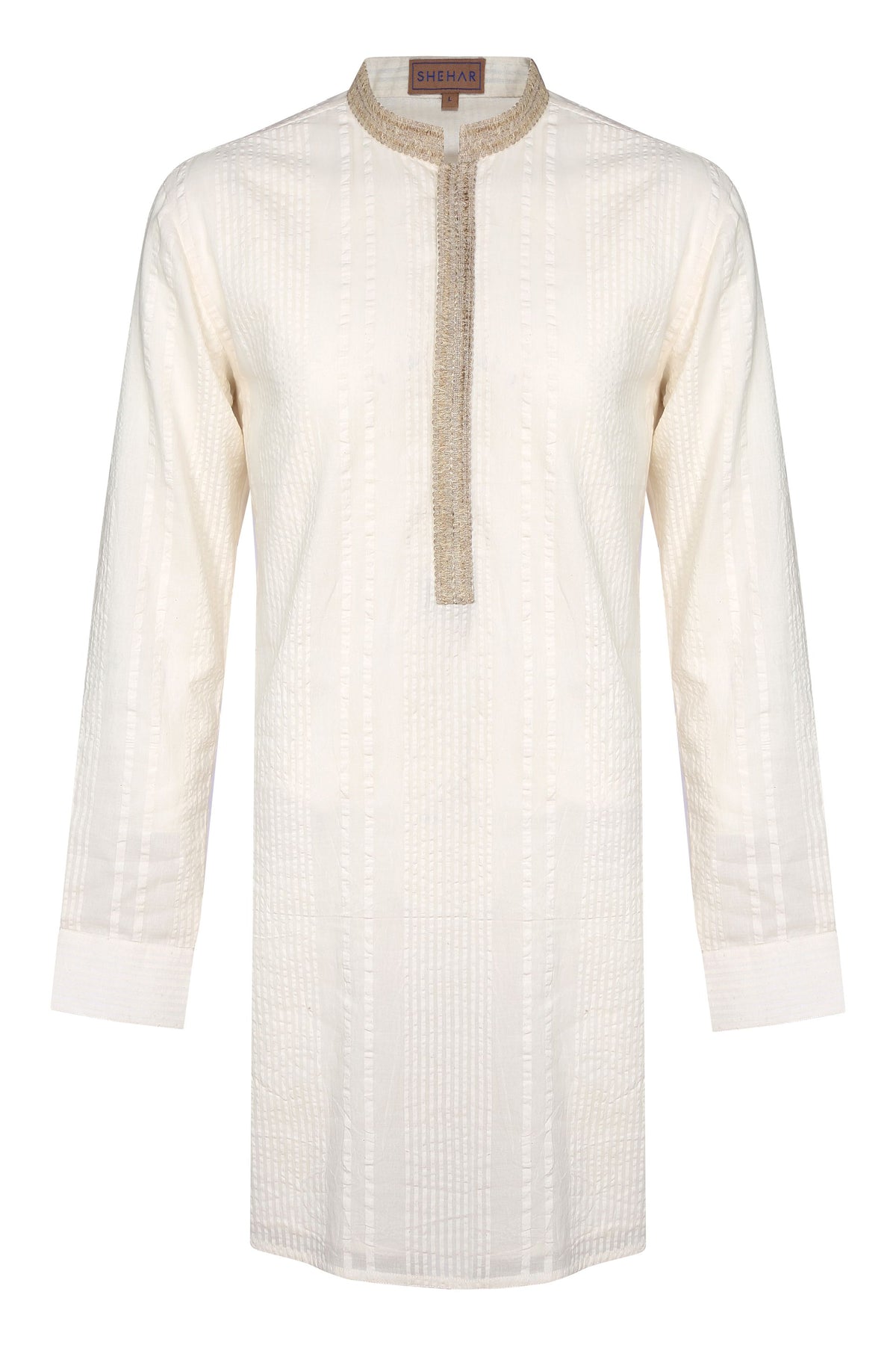 IVORY SHEER SUCKER TEXTURED KURTA